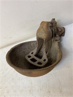 Antique iron cattle drinking cup