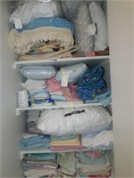 Linens Closet Lot- Pillows,Sheets,Quilts,Bath