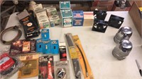 Misc. light switches, oil filters, sanding belts,