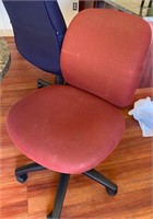 Cloth burgundy office chair fabric adjustable