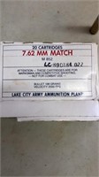 Box of 20 7.62 mm match