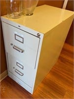 2 drawer metal file cabinet tan color