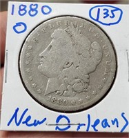 1880 O US Morgan silver dollar New Orleans