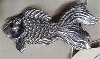 Goldfish buckle sterling silver Texas artisan 60g