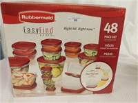 NEW IN BOX RUBBERMAID EASYFIND 48 PC. SET OF CONTA