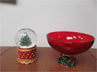 Snow Globe with Christmas Bowl