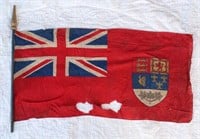 Old WW2 Canadian Coat of Arms Flag & Flagpole
