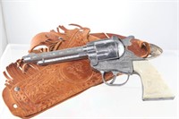 Roy Rogers Revolver Cap Gun and Leather Holster
