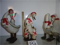 Holiday Christmas Ducks 12" 4 pc