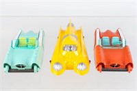 Three Plastic Space Cars