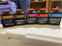 5 - 1lb. Bottles of Accurate Powder