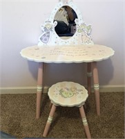 Girl's Vanity Table and Stool