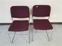 2X Good condition metal and fabric chairs X2