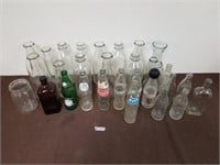 antique glass bottles, jars and more