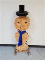 hand made large wooden snowman