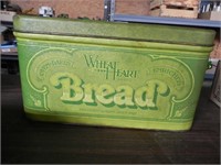 Vintage 1970s Tin Wheat Heart Metal Bread Box