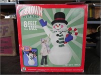Lighted Inflatable Snowman,  appx. 8ft tall