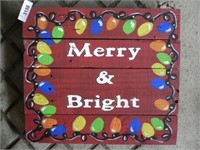 "Merry and Bright" Hand Painted Sign