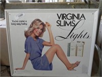 Tin Virginia Slims Lights Cigarette Sign