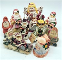 Grouping of Ceramic Santas, Angel Bell+