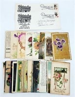 Vintage Holiday Postcards Thanksgiving, New Years+