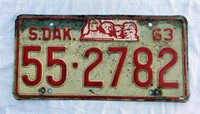 1963 South Dakota License Plate Mt. Rushmore