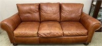 Overstuffed Leather Couch