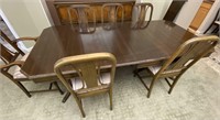 Wooden Pedestal Dining Room Table And Chairs