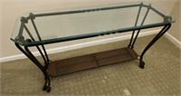 Beveled Glass Top Metal Base Sofa/ Hall Table