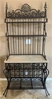 Metal Frame, Cultured Marble 4 Shelf Bakers Rack