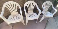 3pc Stacking Plastic Chairs