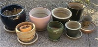 Asst. Ceramic Planter Pots: 9 To 14” In Diameter