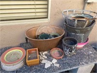 Assorted Pots, Yard Items, Hose