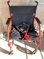 Red Folding Wheelchair