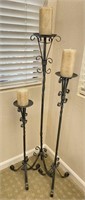 3pc Floorstanding Candleholders And Candles