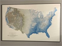Large Framed Wall Map of the United States