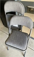 2pc Metal Frame Folding Padded Chairs