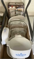 7pc White Corningware Covered Baking Dishes