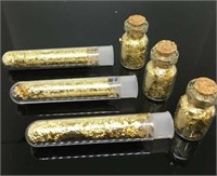 6  Vials of Gold Flakes