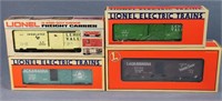 (4) Lionel O-Gauge Boxcars w/ Boxes