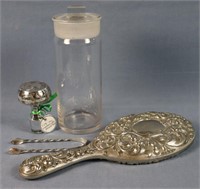 Hand Mirror, Apothecary Jar, etc.