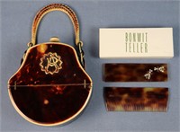 Faux Tortoise Shell Purse & Comb