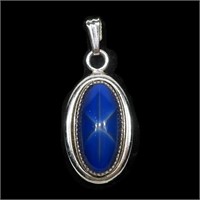 Sterling silver bezel set oval Lindy star pendant