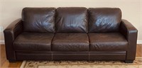Deep Brown 3 Cushion Leather Sofa