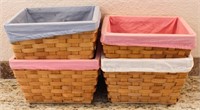 Woven Cloth Lined Baskets (4)