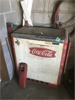 vintage coca cola cooler, w/bottle opener/case