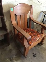 Wood rocking chair, solid, needs new cushion
