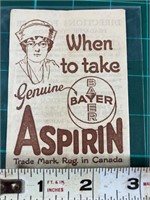 VINTAGE ASPRIN INSTRUCTIONS