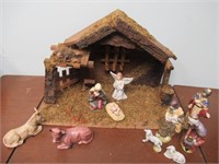 Christmas Nativity with Figures (See Pictures)
