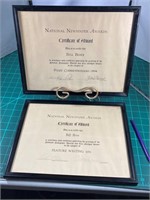 1951 AND 1954 NEWSPAPER AWARDS